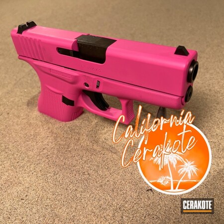 Powder Coating: Glock 43,Pink,S.H.O.T,california cerakote,Christopher Miller,Prison Pink H-141