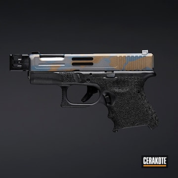 Custom Camo Glock 26 Cerakoted Using Stone Grey And Blue Titanium