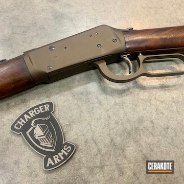 Winchester Lever Action Rifle Cerakoted Using Burnt Bronze