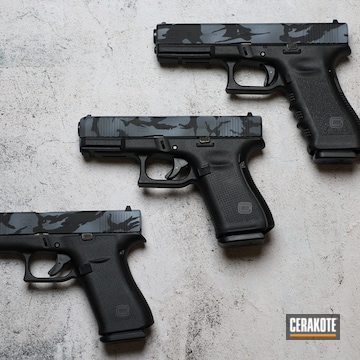 Custom Camo Glocks Cerakoted Using Stormtrooper White, Sniper Grey And Graphite Black