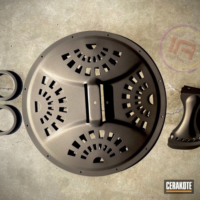 Custom Guitar Components Cerakoted Using Midnight Bronze