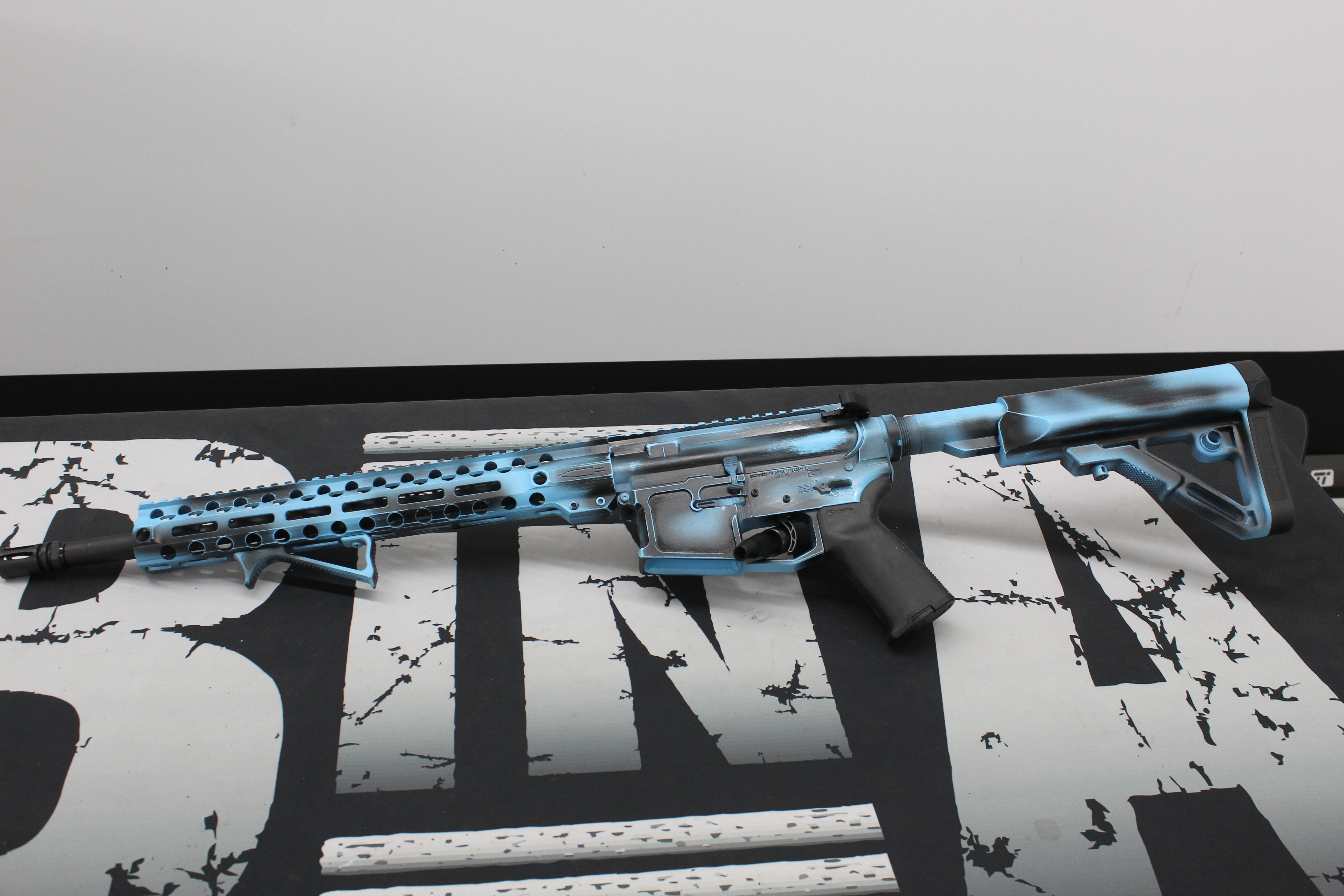 Ar 15 Blue Raspberry AR Cerakoted using Blue Raspberry and Gloss Black | Cerakote