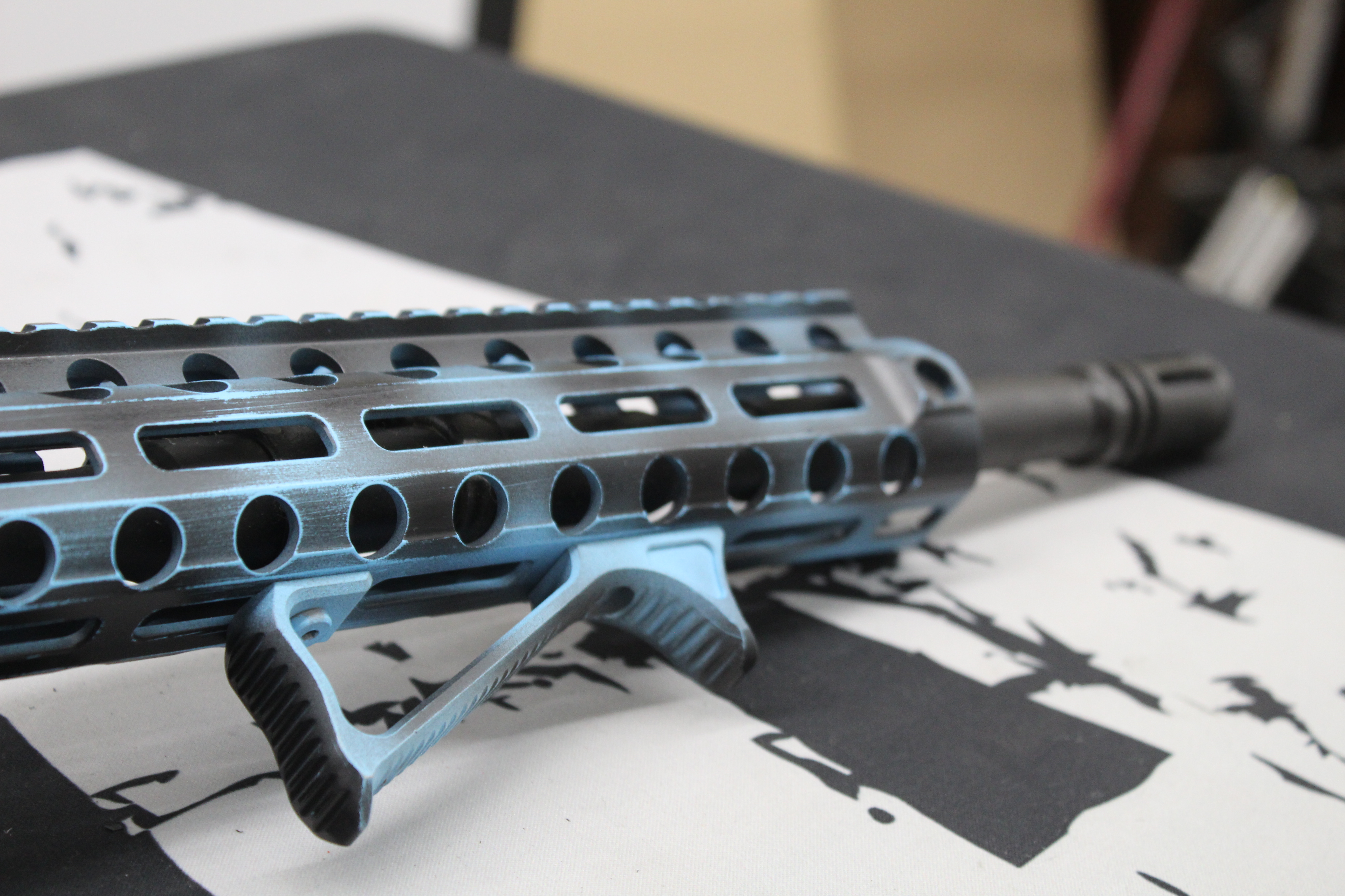 Ar 15 Blue Raspberry AR Cerakoted using Blue Raspberry and Gloss Black | Cerakote