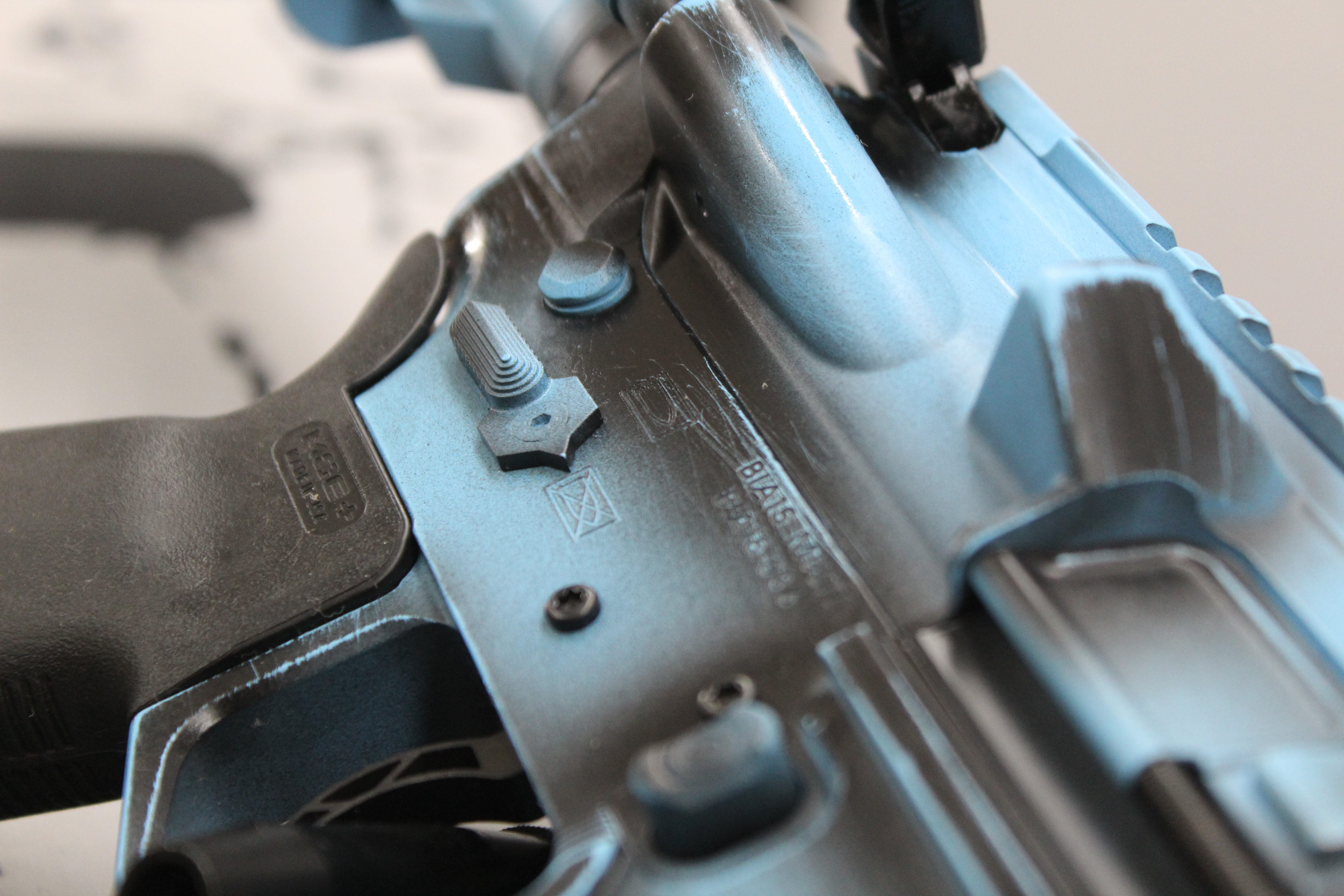 Ar 15 Blue Raspberry AR Cerakoted using Blue Raspberry and Gloss Black | Cerakote