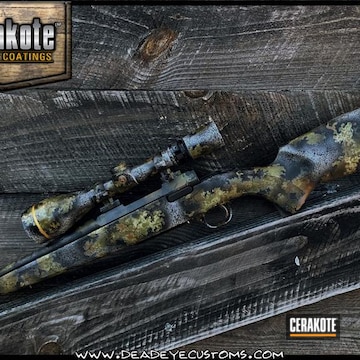 Custom Camo Rifle Cerakoted Using Noveske Bazooka Green, Desert Verde And Magpul® O.d. Green