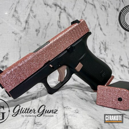 Powder Coating: ROSE GOLD H-327,9mm,Glock,Rose Gold,S.H.O.T,Pistol,Glitter Glock,Glitter Gun,Glitter,Custom Glock