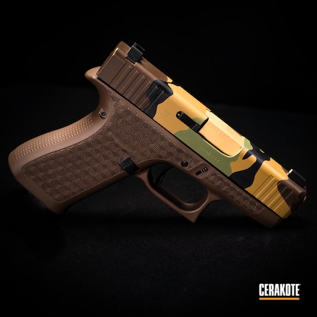 Powder Coating: Glock 43,9mm,Custom Glock Frame,Glock,Chocolate Brown H-258,S.H.O.T,Pistol,Pistol Slides,Glock Slides,Stippling,Laser,Custom Glock