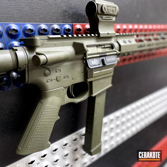 Cerakoted: S.H.O.T,9mm,Spike's Tactical,O.D. Green H-236,Carbine,Firearms,AR9,AR Build