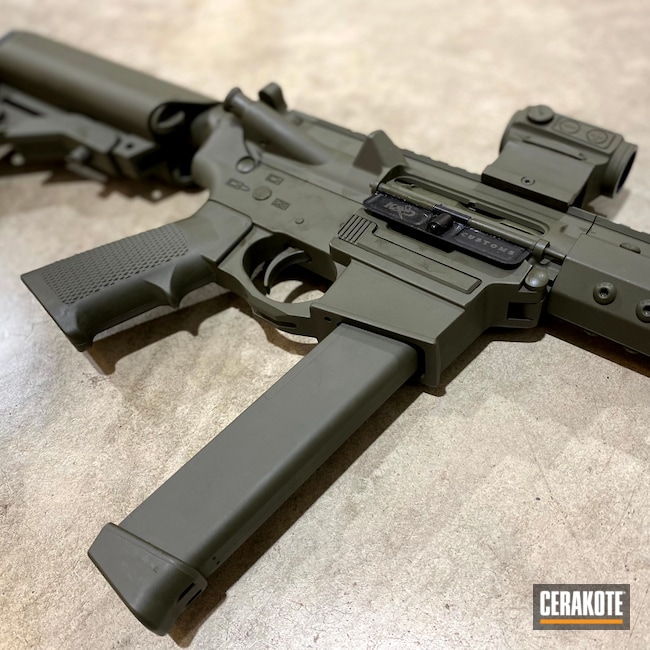 Cerakoted: S.H.O.T,9mm,Spike's Tactical,O.D. Green H-236,Carbine,Firearms,AR9,AR Build