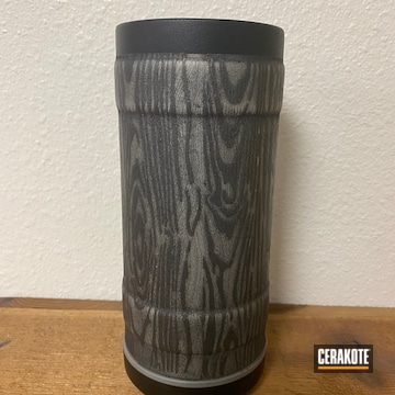 Wood Grain Themed Tumbler Cerakoted Using Satin Mag And Cobalt