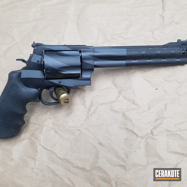 Smith & Wesson Revolver Cerakoted Using Armor Black, Sniper Grey And Gloss Black
