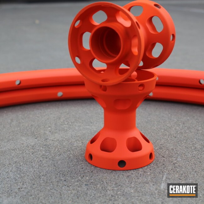 Wheel Chair Hubs And Wheels Cerakoted Using Hunter Orange