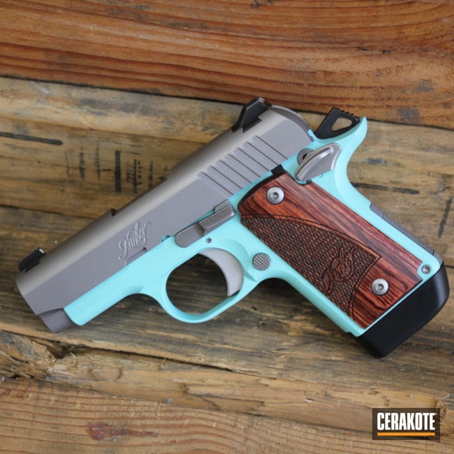 Kimber Micro Cerakoted Using Crushed Silver And Robin's Egg Blue
