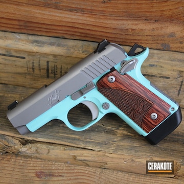 Kimber Micro Cerakoted Using Crushed Silver And Robin's Egg Blue