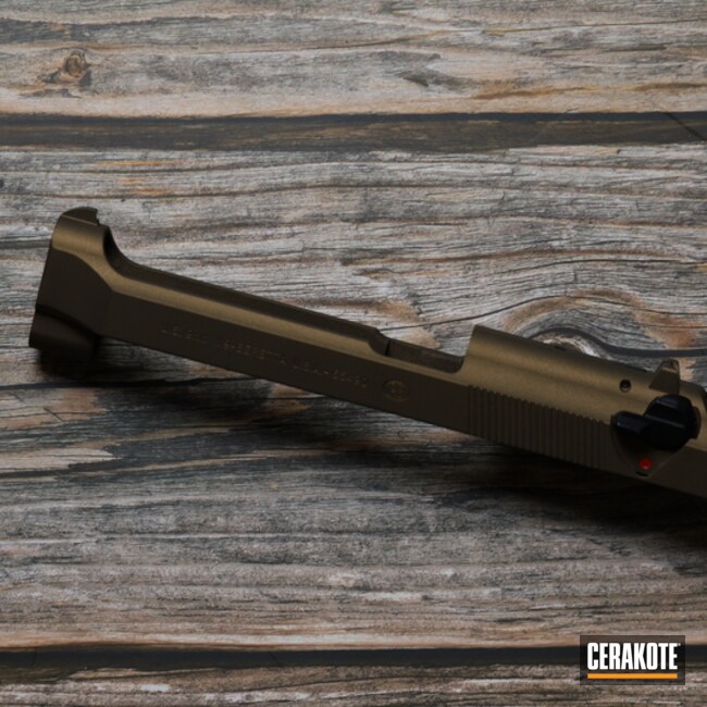 Beretta 92fs Pistol Slide Cerakoted Using Burnt Bronze