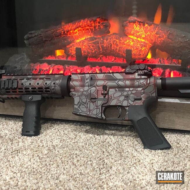 Kryptek Camo AR Cerakoted using Crimson, Armor Black and Tungsten ...