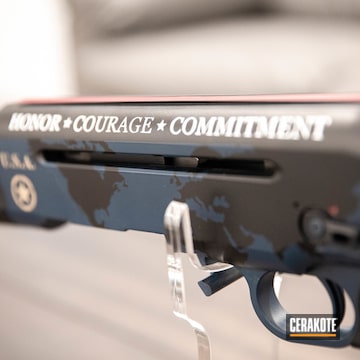 Custom Shotgun Cerakoted Using Kel-tec® Navy Blue, Stormtrooper White And Graphite Black