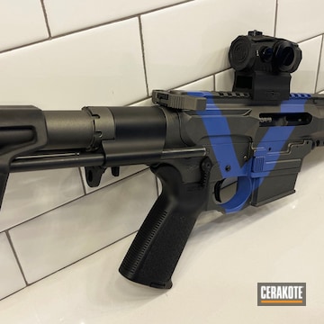Ar Cerakoted Using Nra Blue, Graphite Black And Tungsten