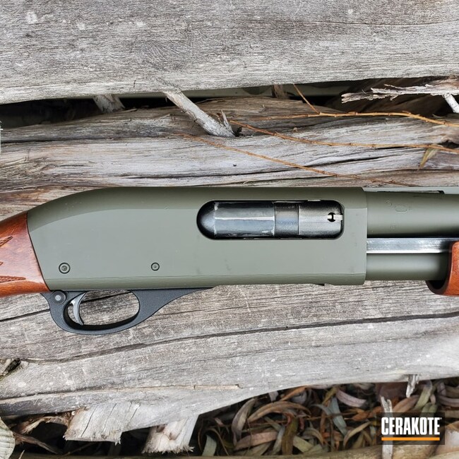Remington Shotgun Cerakoted Using Mil Spec Green