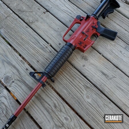 Powder Coating: Crimson H-221,5.56,S.H.O.T,Spike's Tactical,Upper and Lower Receiver Set,Color Fill,Rifle