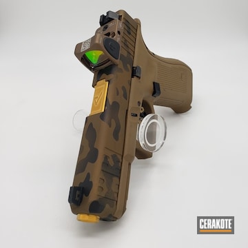 Custom Camo Glock 19x Cerakoted Using A.i. Dark Earth, Graphite Black And Burnt Bronze