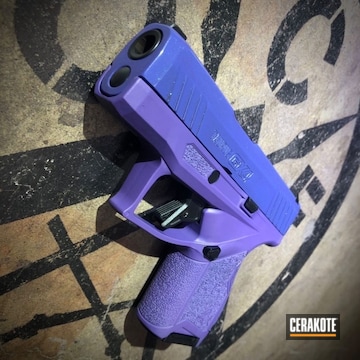 Taurus Gx4 Pistol Cerakoted Using High Gloss Ceramic Clear, Purplexed And Bright Purple