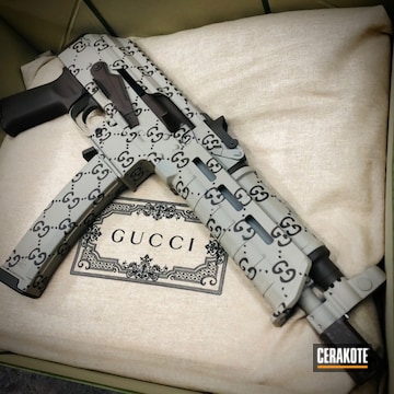 Gucci Themed Ar Cerakoted Using Mcmillan® Tan And Chocolate Brown