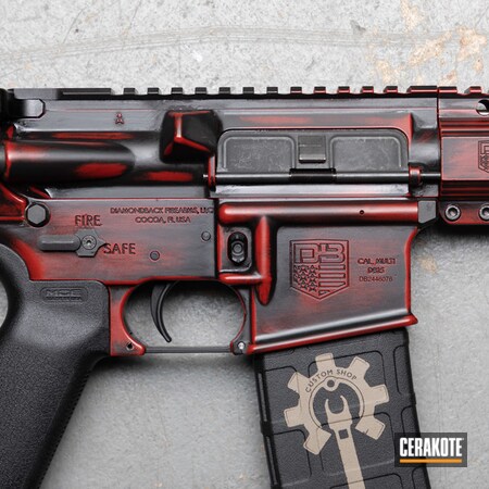 Powder Coating: Graphite Black H-146,Crimson H-221,5.56,Distressed,S.H.O.T,Distressed AR,DB15,AR Pistol,Diamondback Firearms