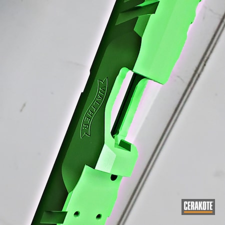 Powder Coating: 9mm,Neon,S.H.O.T,Pistol,Walther,Wild,Green,PARAKEET GREEN H-331,Pistol Slide