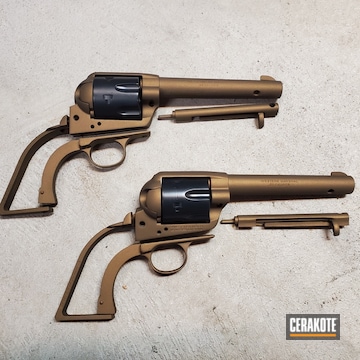 Single Action Hawes Revolvers Cerakoted Using Midnight And Burnt Bronze