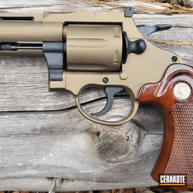 Colt Revolver Cerakoted Using Graphite Black And Burnt Bronze