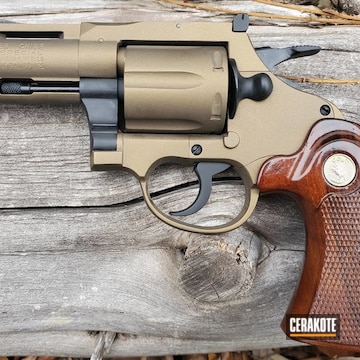 Colt Revolver Cerakoted Using Graphite Black And Burnt Bronze