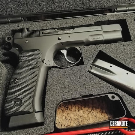 Powder Coating: Firearm,S.H.O.T,CZ 75,Pistol,Armor Black H-190