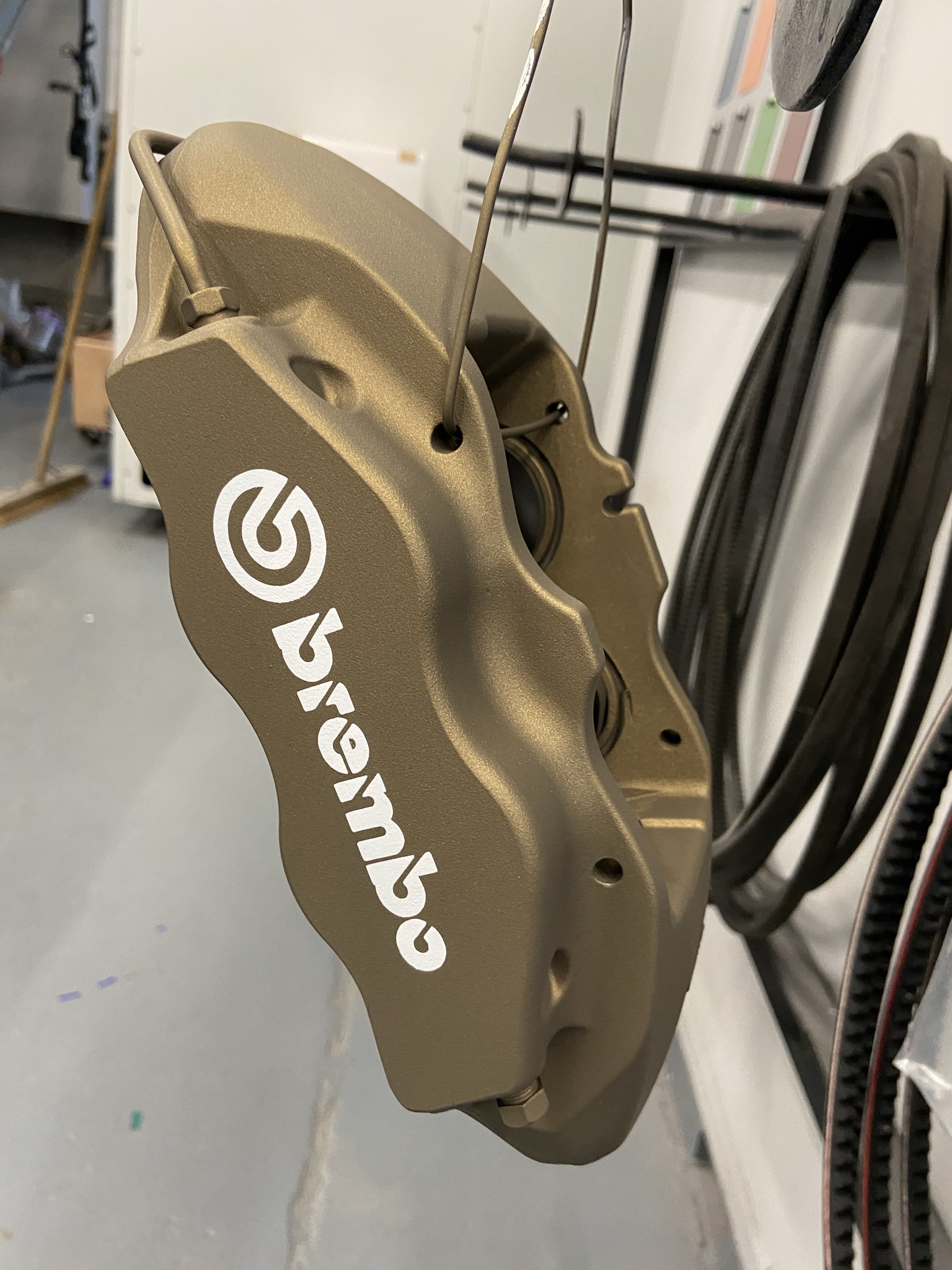 VW Golf R Calipers Cerakoted using Burnt Bronze | Cerakote