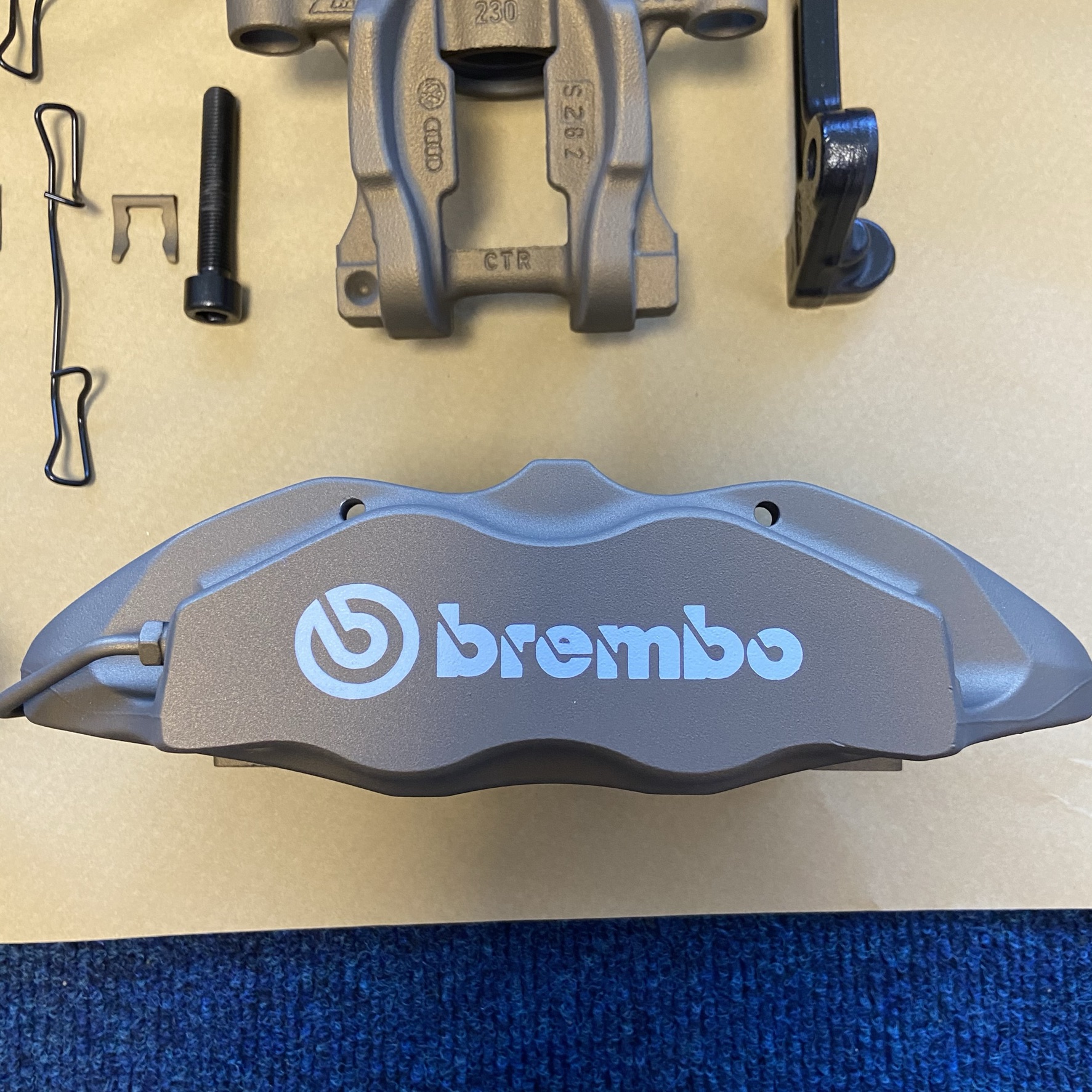 VW Golf R Calipers Cerakoted using Burnt Bronze | Cerakote