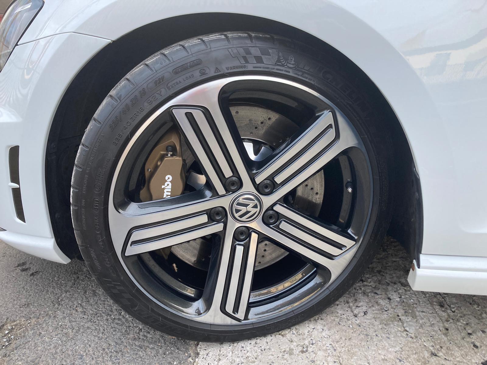 VW Golf R Calipers Cerakoted using Burnt Bronze | Cerakote