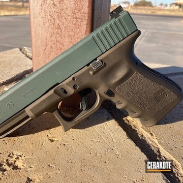 Glock 23 Cerakoted Using Charcoal Green And Midnight Bronze