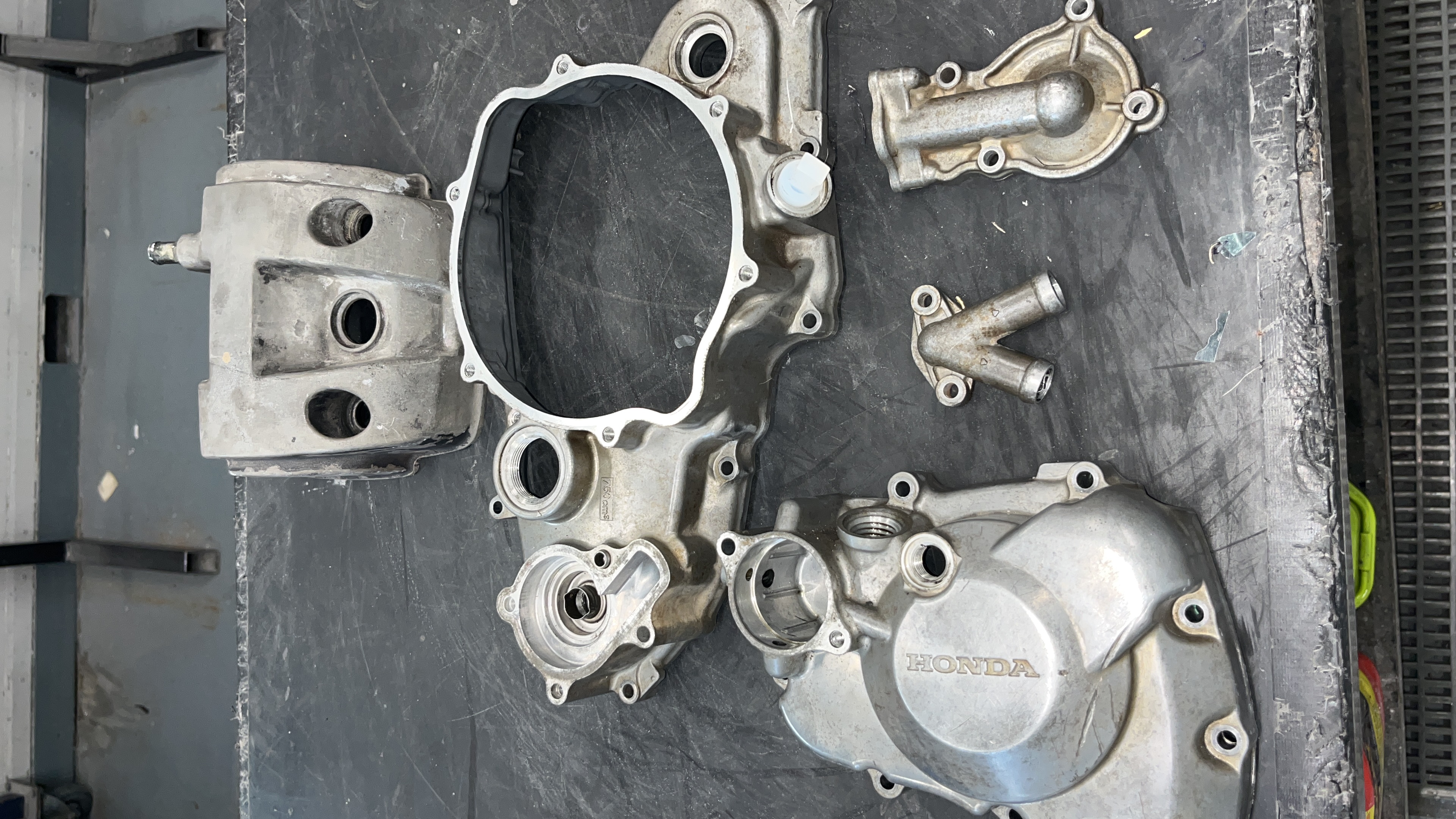 Motorcycle Engine Casing Coating Dirt Bike Engine Casings Cerakoted using Graphite Black and Burnt ...