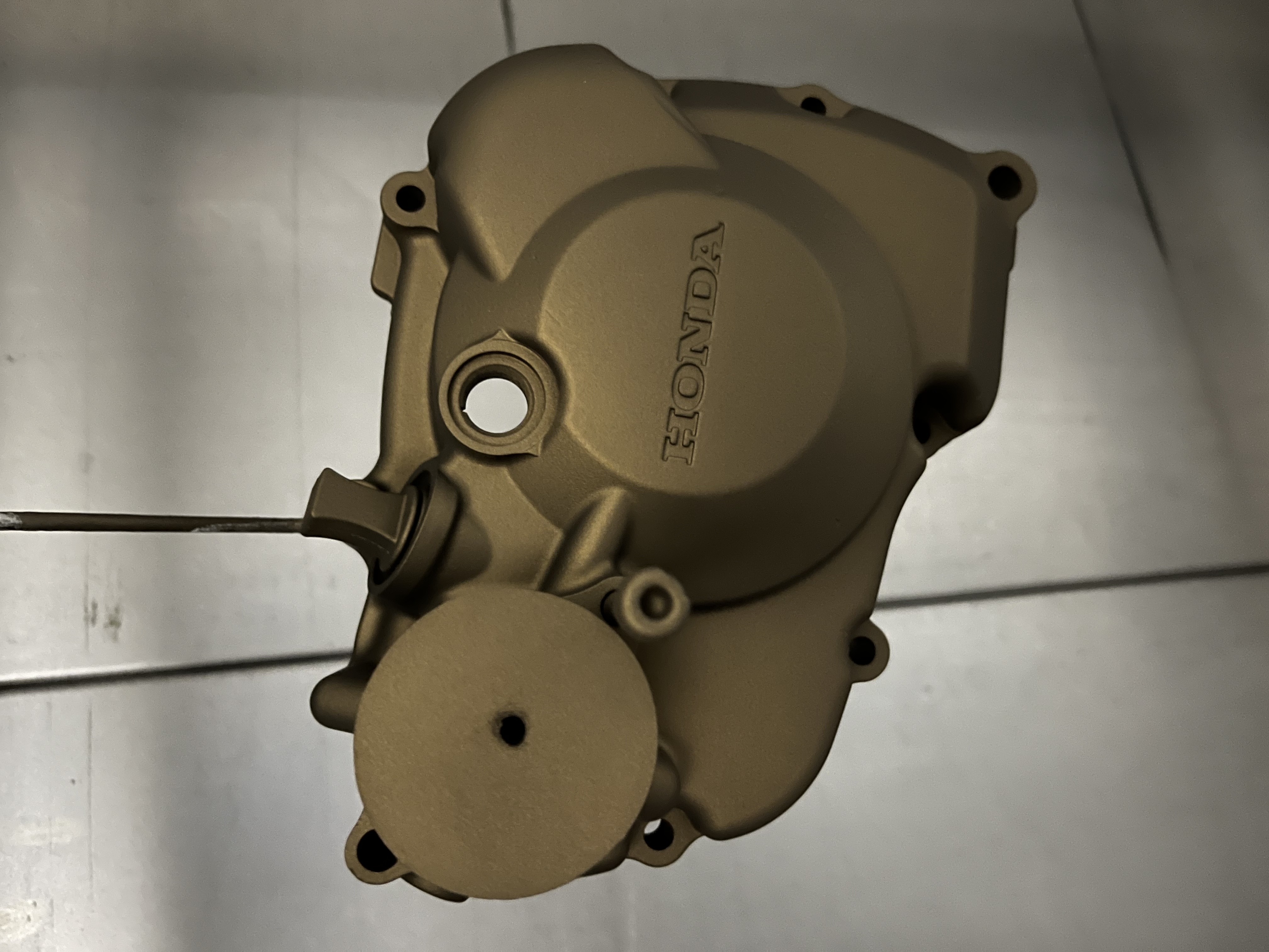 Motorcycle Engine Casing Coating Dirt Bike Engine Casings Cerakoted using Graphite Black and Burnt ...