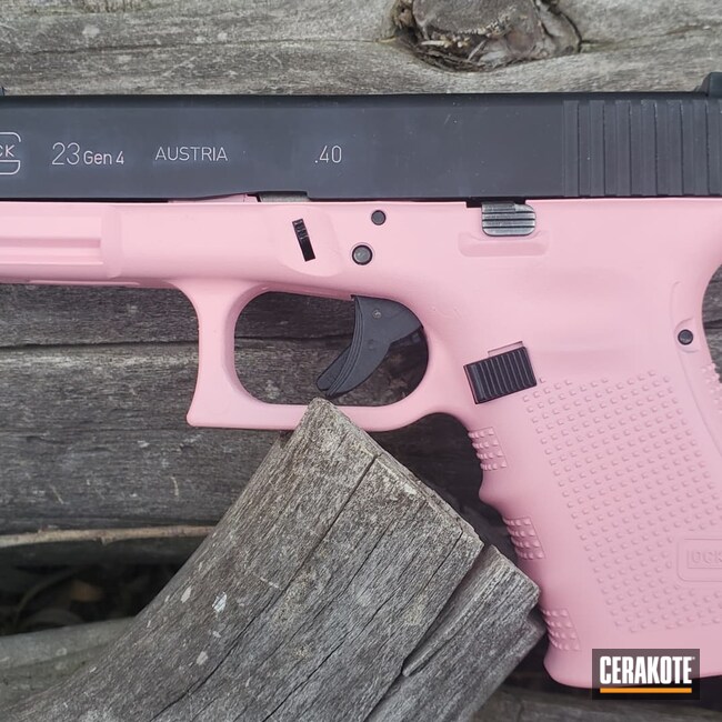 Cerakoted: S.H.O.T,Bazooka Pink H-244,Graphite Black H-146,Pistol,Glock,Glock 23,.40 S&W
