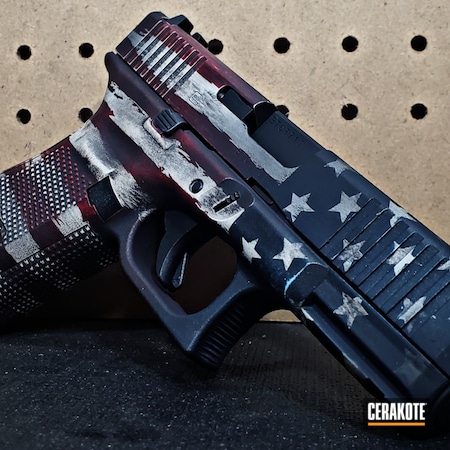 Powder Coating: 9mm,Graphite Black H-146,Glock,Snow White H-136,S.H.O.T,Pistol,Glock 19,NAVY E-220,American Flag,FIRE  E-310,Distressed American Flag