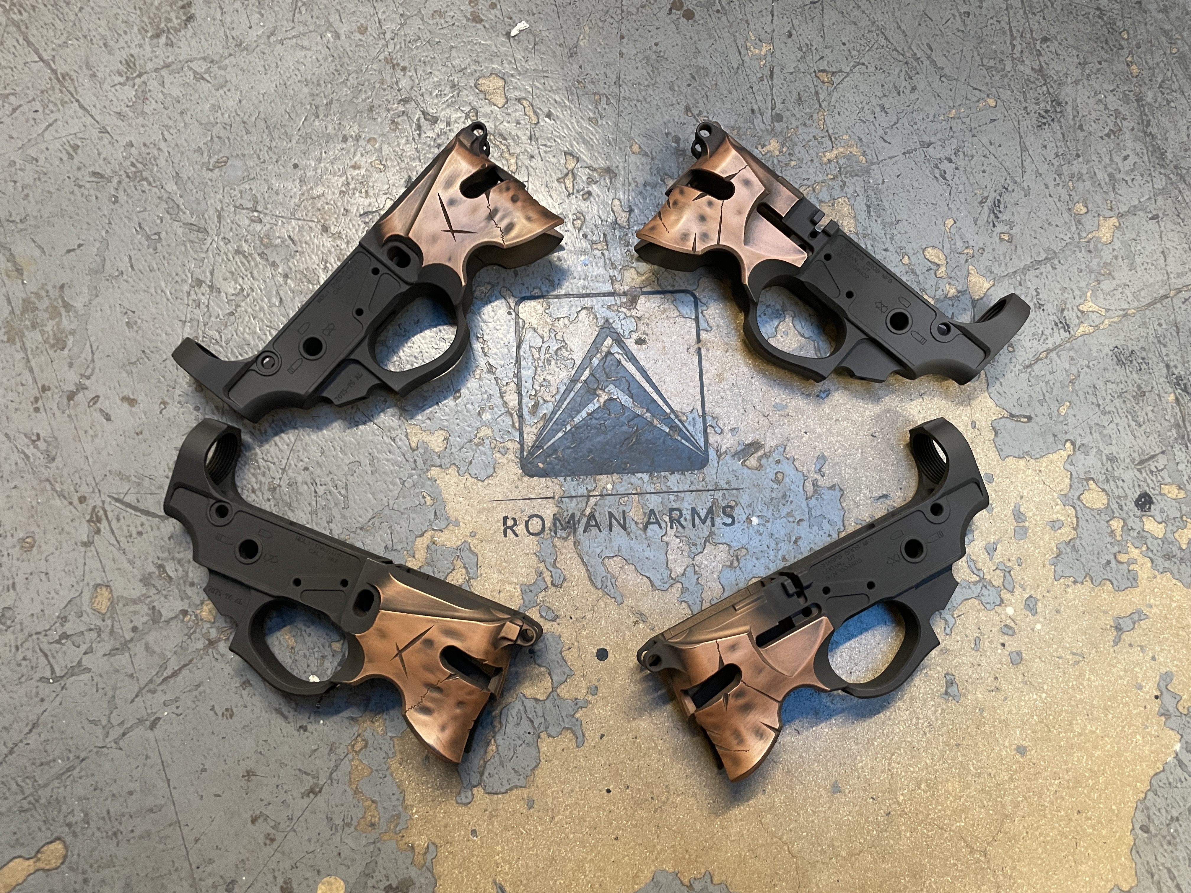 AR Lowers Cerakoted using Graphite Black and Copper | Cerakote