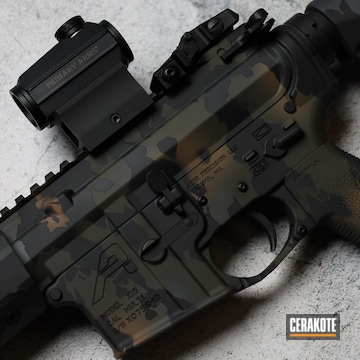 Custom Camo Ar Build Cerakoted Using Sniper Grey, Graphite Black And Mil Spec Green