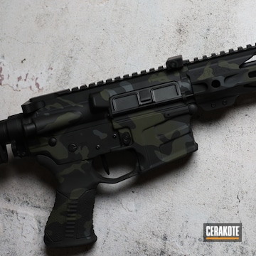 Custom Camo Ar Build Cerakoted Using Sniper Grey, O.d. Green And Graphite Black