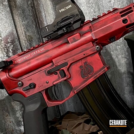 Powder Coating: Graphite Black H-146,Distressed,AR Rifle,S.H.O.T,.50 Beowulf,AR Pistol,RUBY RED H-306,Battleworn