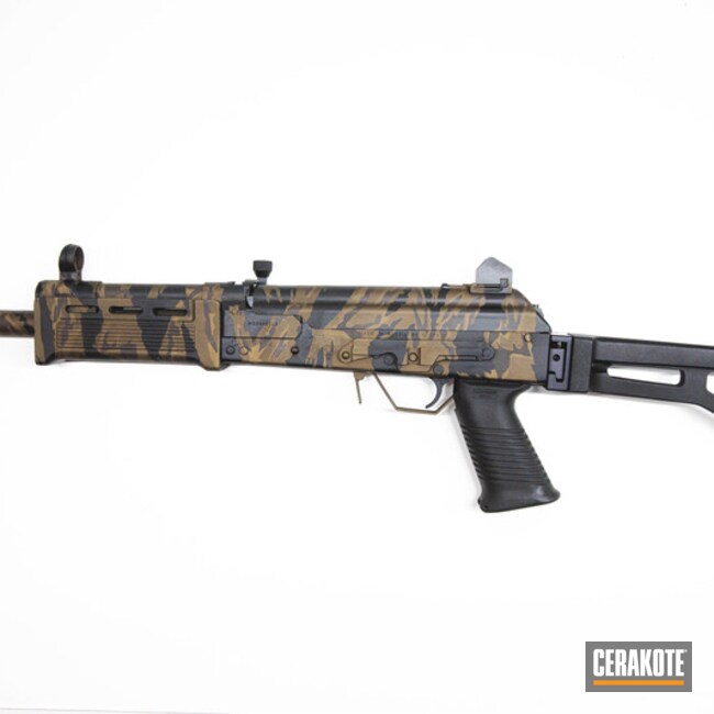 Custom Vietnam Tiger Stripped Short Barrel Shotgun Cerakoted Using Vortex® Bronze, Midnight Bronze And Graphite Black