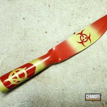 Custom Knife Cerakoted Using Mojito, Fire And Concrete