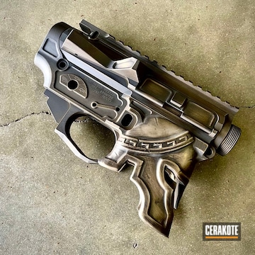 Distressed Ar Lower And Upper Cerakoted Using Graphite Black And Burnt Bronze