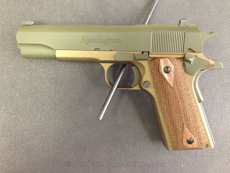 BRUNT ゴールデンアーム オリーブ H-148 Burnt Bronze with H-236 O.D. Green by DFW Armory | Cerakote