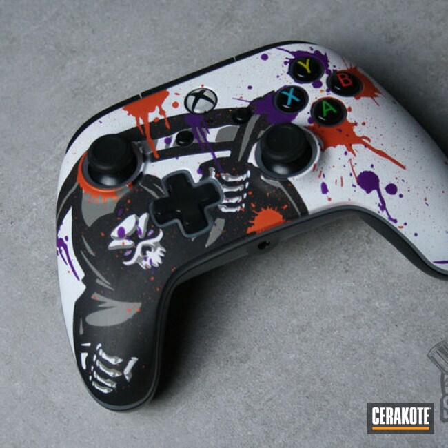Xbox Controller Cerakoted Using Tequila Sunrise, Stormtrooper White And Graphite Black